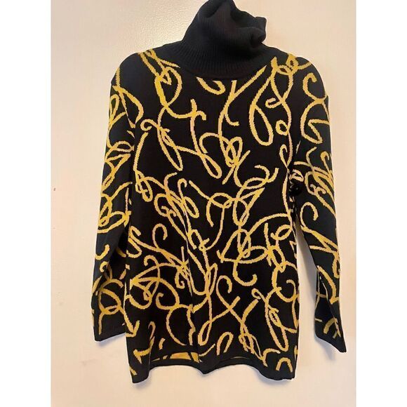 Rare vintage Monde 80’s graphic wool turtle neck size 40/L - Picture 9 of 11